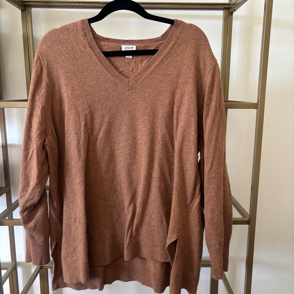 J. Crew Factory Women's Brown V-Neck Sweater